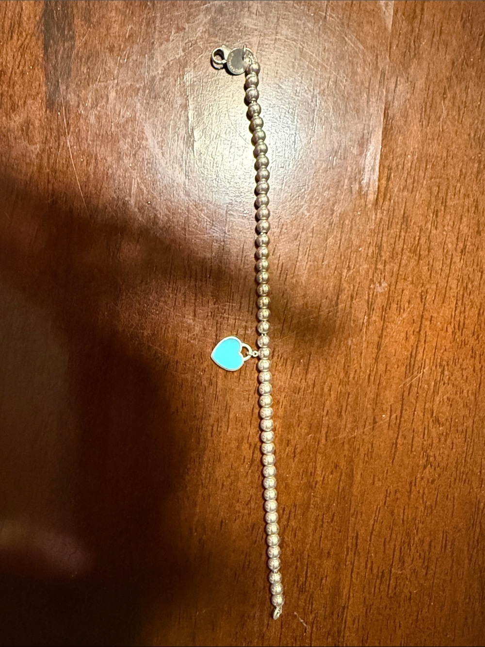 Return to Tiffany® Tiffany Blue® Heart Tag Bead Bracelet (4 mm, Size Medium) - Picture 5 of 7